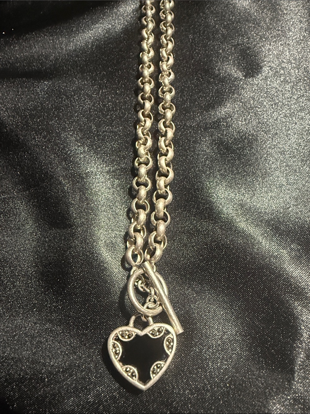Vintage Polish Hallmarked 925 Sterling Silver Marcasite & Black Onyx Necklace.
